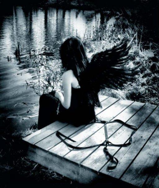 angel,black,river,girl